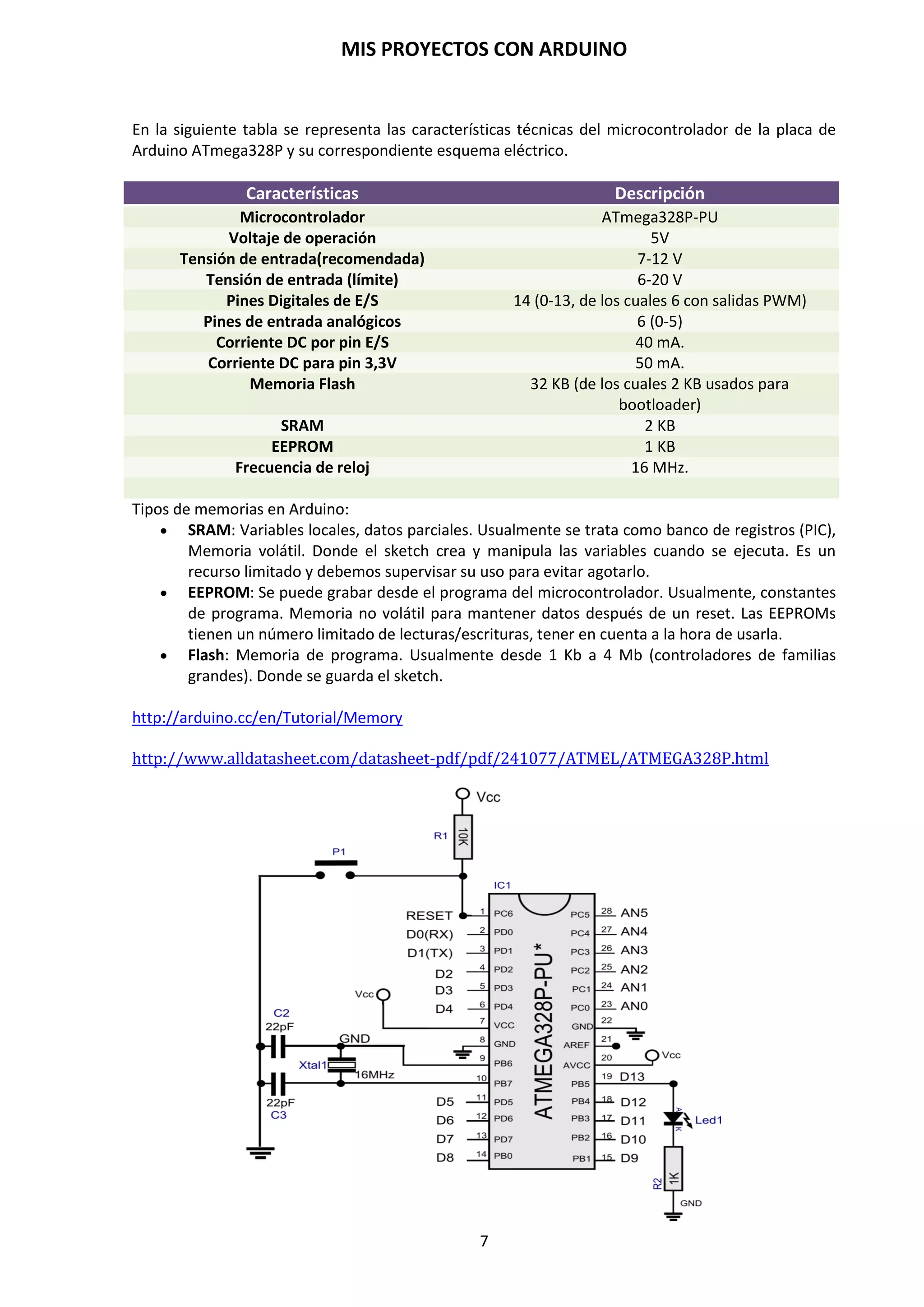 MIS PROYECTOS CON ARDUINO
7
En el segundo caso, la placa debe estar conectada de alguna forma permanente (por cable
USB, por cable de red Ethernet, etc.) a un ordenador ejecutando algún software específico
que permita la comunicación entre este y la placa y el intercambio de datos entre ambos
dispositivos. Este software específico lo deberemos programar generalmente nosotros mismos
mediante algún lenguaje de programación estándar como Python, C, Java, Php, etc., y
será independiente completamente del entorno de desarrollo Arduino, el cual no se necesitará
más, una vez que la placa ya haya sido programada y esté en funcionamiento.
USB tipo B USB tipo A (conexión PC).
Un lenguaje de programación libre. Por “lenguaje de programación” se entiende cualquier
idioma artificial diseñado para expresar instrucciones (siguiendo unas determinadas reglas
sintácticas) que pueden ser llevadas a cabo por máquinas. Concretamente dentro del
lenguaje Arduino, encontramos elementos parecidos a muchos otros lenguajes de programación
existentes (como los bloques condicionales, los bloques repetitivos, las variables, etc.), así como
también diferentes comandos –asimismo llamados “órdenes” o “funciones” – que nos permiten
especificar de una forma coherente y sin errores las instrucciones exactas que queremos
programar en el microcontrolador de la placa. Estos comandos los escribimos mediante el
entorno de desarrollo Arduino.
El programa se implementará haciendo uso del entorno de programación propio de arduino y se
transfiere empleando un cable USB. Si bien en el caso de la placa USB no es preciso utilizar una
fuente de alimentación externa, ya que el propio cable USB la proporciona, para la realización de
algunos de los experimentos un poco más complejo sí será necesario disponer de una fuente de
alimentación externa ya que la alimentación proporcionada por el USB puede no ser suficiente. El
voltaje de la fuente puede estar comprendido entre 7 y 12 voltios.
Tanto el entorno de desarrollo como el lenguaje de programación Arduino están inspirado
en otro entorno y lenguaje libre preexistente: Processing (http://www.processing.org),
desarrollado inicialmente por Ben Fry y Casey Reas.
Que el software Arduino se parezca tanto a Processing no es casualidad, ya que este está
especializado en facilitar la generación de imágenes en tiempo real, de animaciones y
de interacciones visuales, por lo que muchos profesores del Instituto de Diseño de Ivrea lo
utilizaban en sus clases. Como fue en ese centro donde precisamente se inventó Arduino es
natural que ambos entornos y lenguajes guarden bastante similitud. No obstante, hay que
aclarar que el lenguaje Processing está construido internamente con código escrito en
lenguaje Java, mientras que el lenguaje Arduino se basa internamente en código C/C++.
 