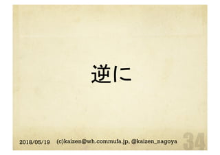 逆に	
2018/05/19 (c)kaizen@wh.commufa.jp, @kaizen_nagoya
 