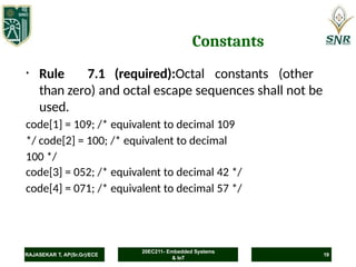 MISRA-C and CERT Coding Standards for Embedded Systems | PPTX