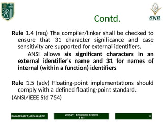 MISRA-C and CERT Coding Standards for Embedded Systems | PPTX