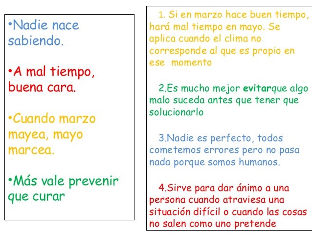 Refranes Sobre El Tiempo Y El Clima El Sobre Importante