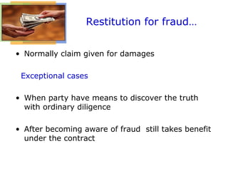 Misrepresentation and fraud
