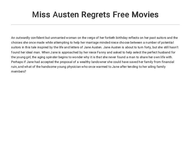 Collection of Miss austen regrets Free