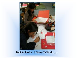 Back to Basics: A Space To Work . . . .

 