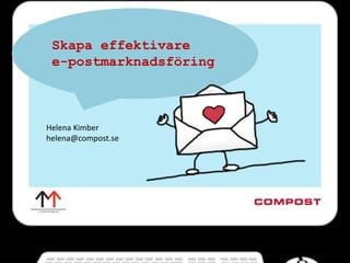 Skapa effektivare
e-postmarknadsföring
Helena Kimber
helena@compost.se
 