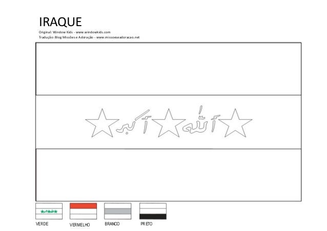 Download Missões para crianças bandeiras para colorir - iraque