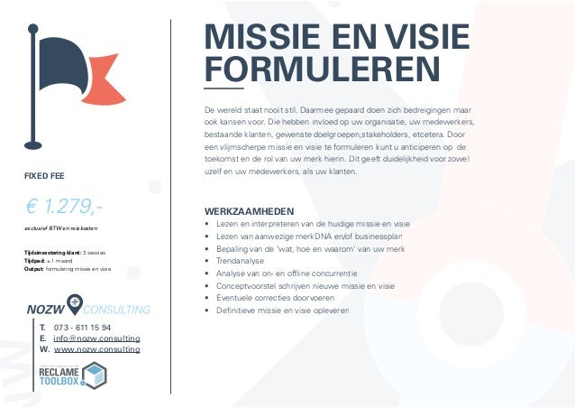 Missie envisieformulerenmarketingmenukaartnozwconsulting