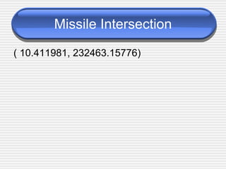 Missile Intersection ( 10.411981, 232463.15776)‏ 