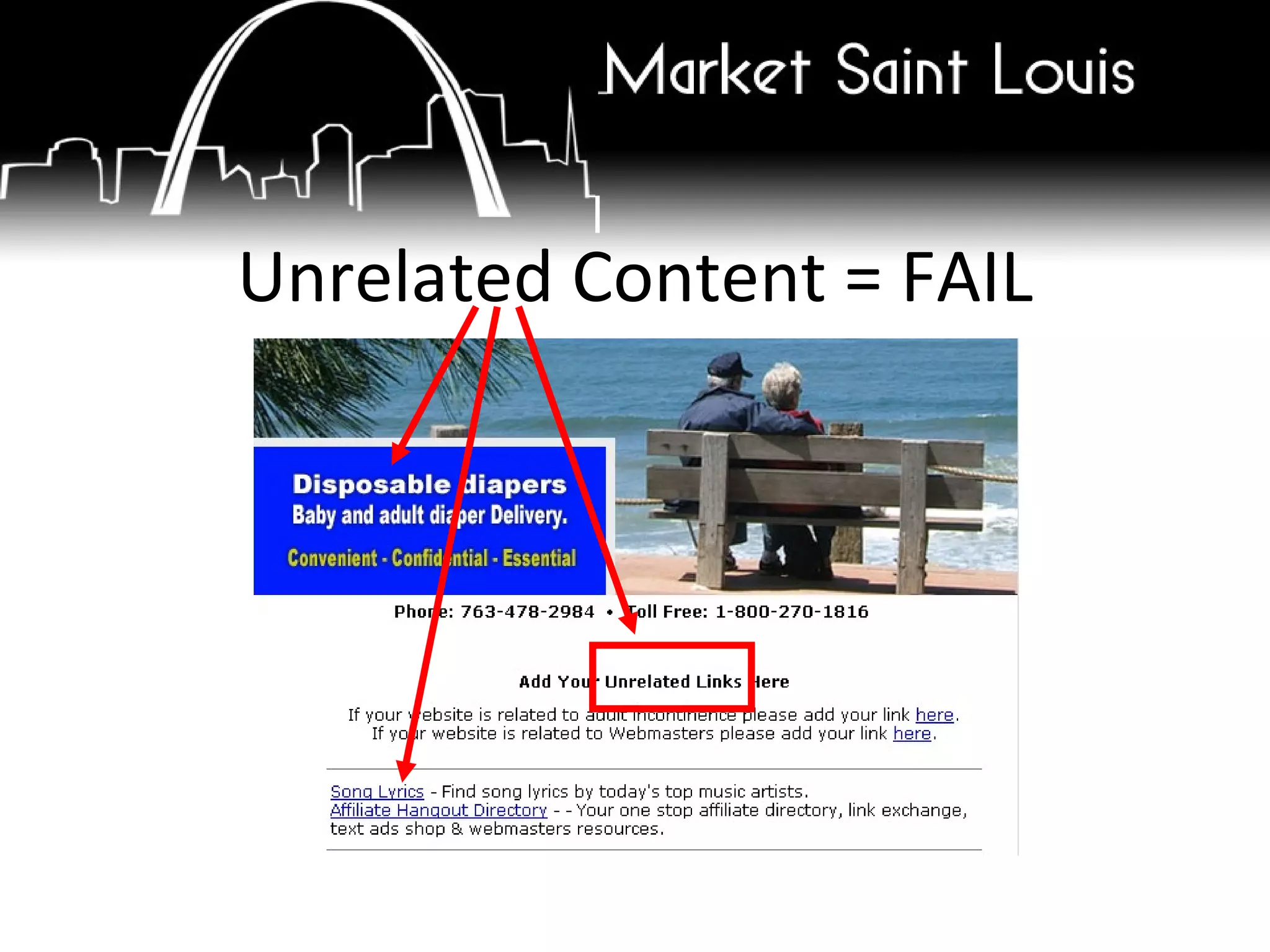 Unrelated Content = FAIL 