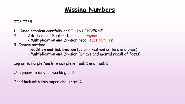 Missing-numbers.ppt | Homework and Study | Education