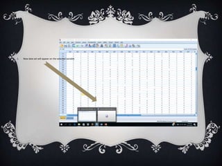 1. New data set will appear on the selected variable
 