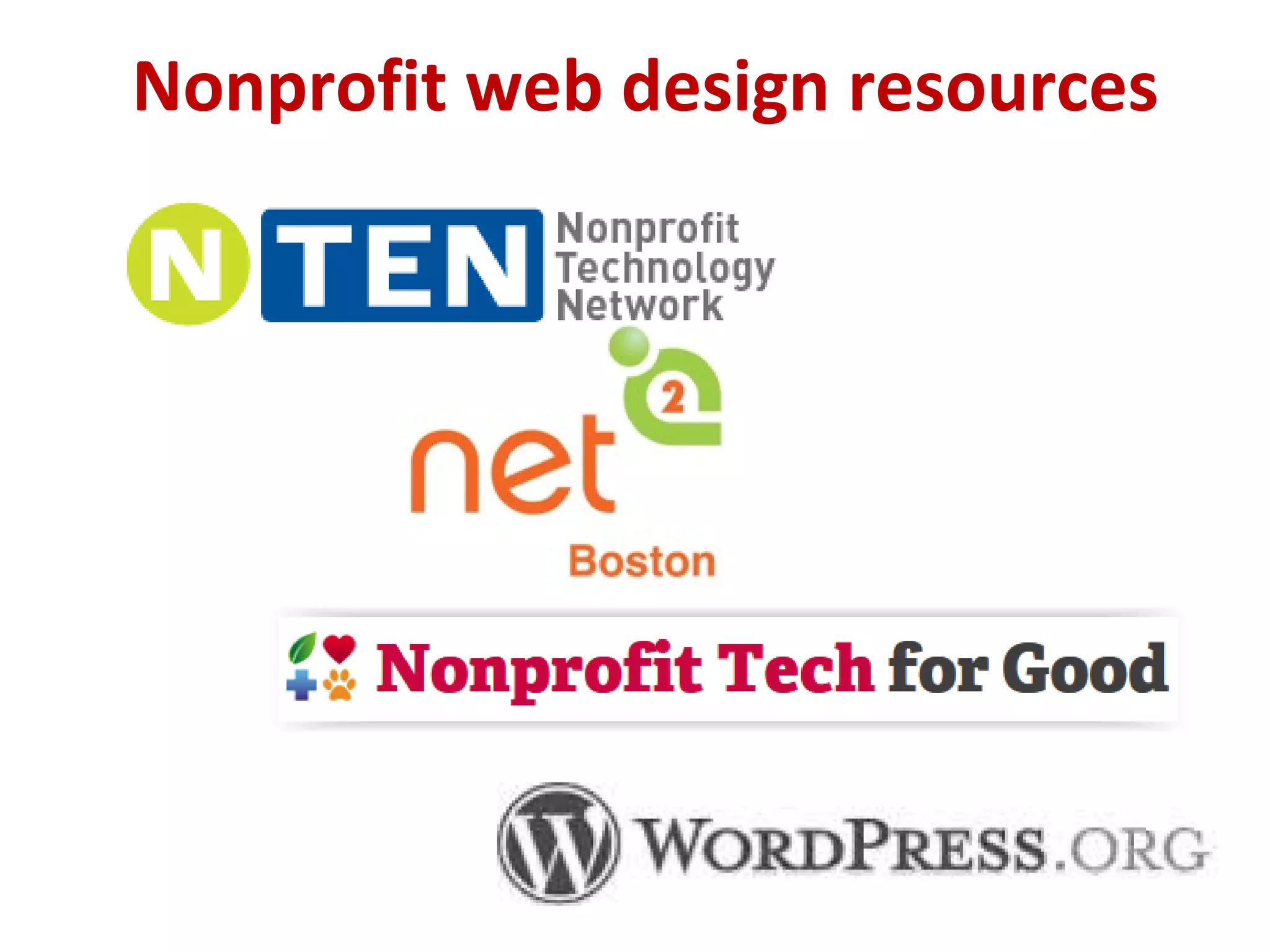 Nonprofit web design resources
 