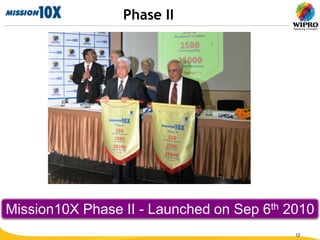 Phase II




Mission10X Phase II - Launched on Sep 6th 2010
                                           12
 