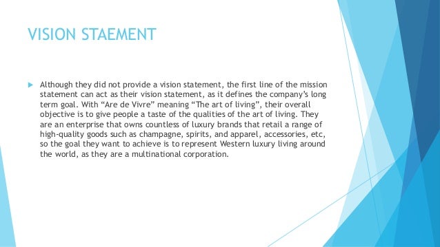 Mission and vision statement of lvmh(louis vuitton moet