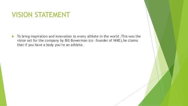 Mission and vision statement of nike