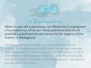 When was the first mission
to China?
 