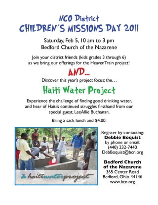 Children's Mission Day 2011 Flyer
