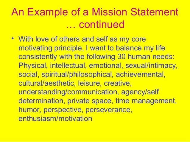 writing a mission statement for your life