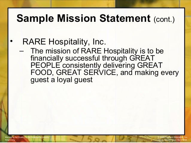 Thesis statement hospitality services