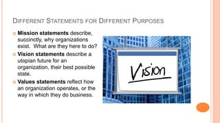 Mission, vision and values statements in higher education | PPTX