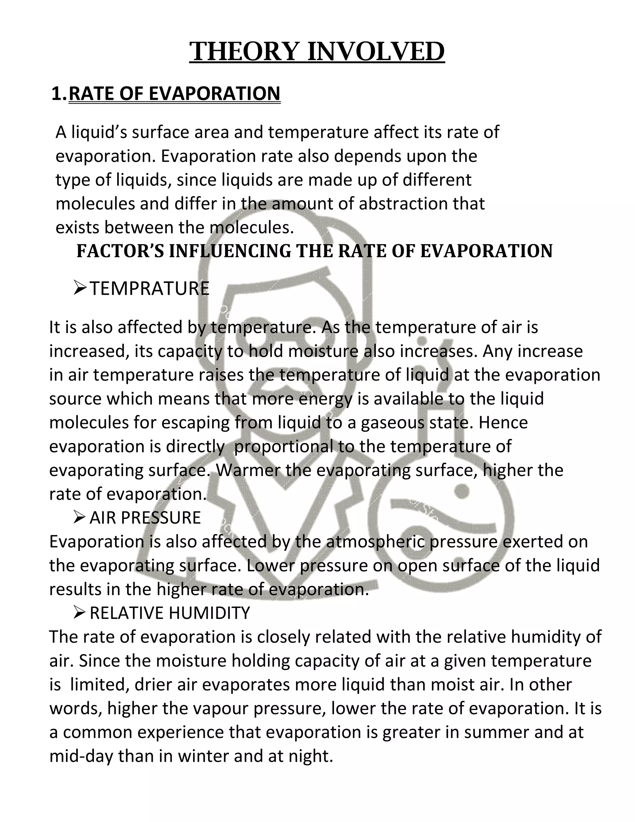chemistry investigatory project on to determine the rate evaporation of ...