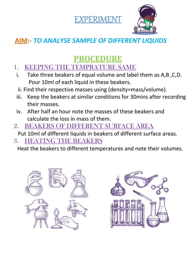 chemistry investigatory project on to determine the rate evaporation of