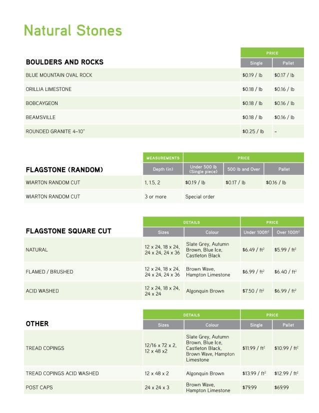 Mississauga Garden Centre Price List 2014