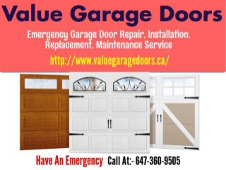 Mississauga Garage Door Repair Services - Value Garage Doors