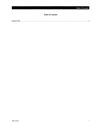 Table of Contents

Table of Contents

Salmon Site ............................................................................ 3

Mississippi

I

 