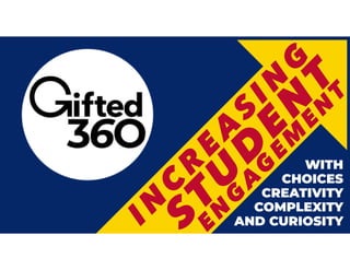 WITH
CHOICES
CREATIVITY
COMPLEXITY
AND CURIOSITY
STU
D
EN
T
IN
C
R
E
A
S
IN
G
E
N
G
A
G
E
M
E
N
T
 