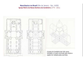 · Colunas (de origem grega): Estrutura de sustentação das construções. Compõe-se de três partes : base, fuste (parte maior) e capitel (parte superior com ornamentos).
