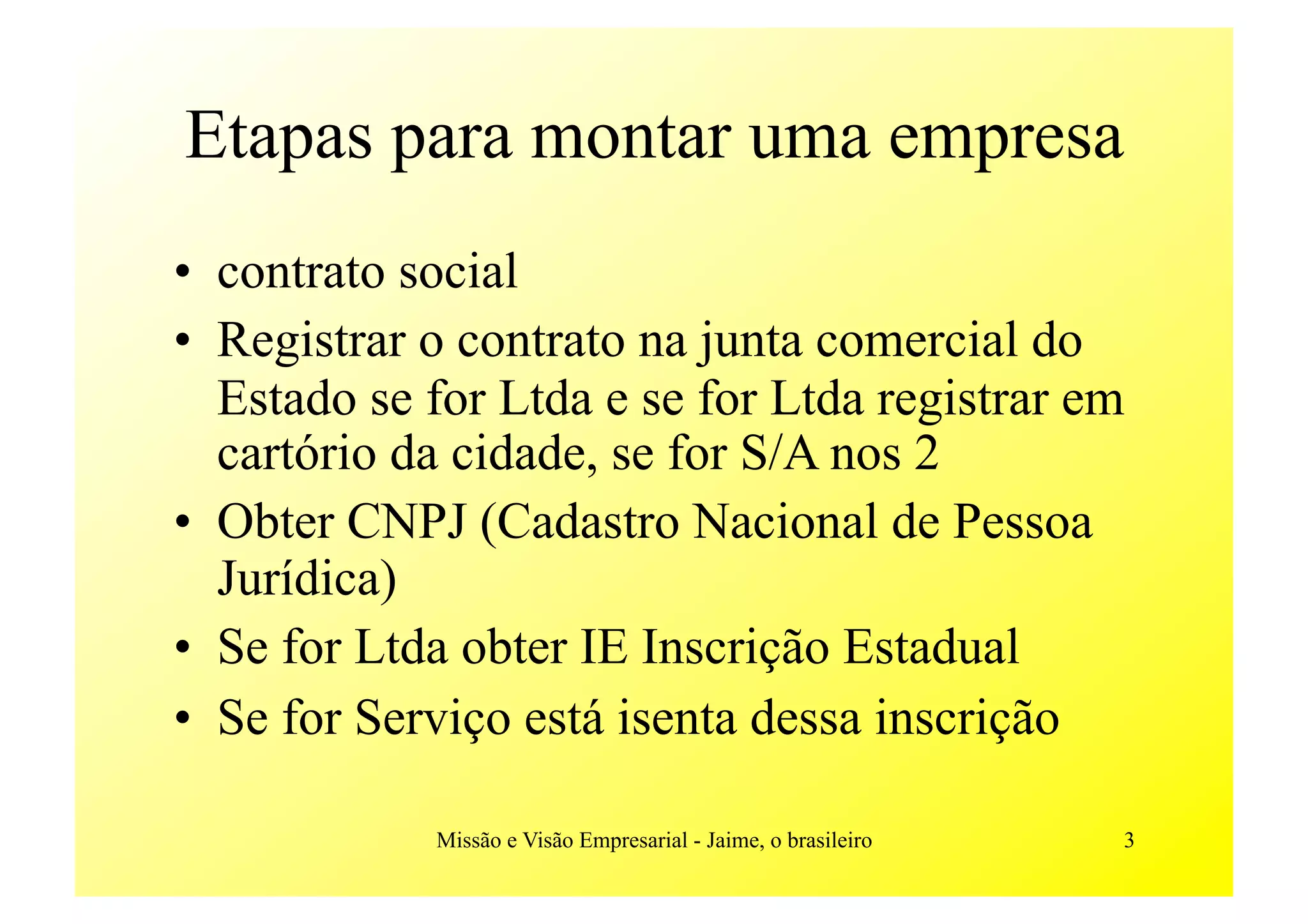 MissãO E VisãO Empresarial
