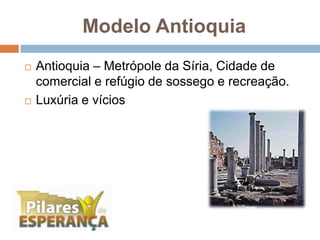 Modelo Antioquia Antioquia – Metrópole da Síria, Cidade de comercial e refúgio de sossego e recreação.Luxúria e vícios  