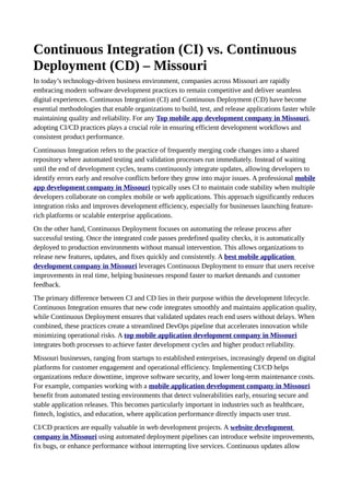 Continuous Integration vs Continuous Deployment: Enhancing Missouri's ...