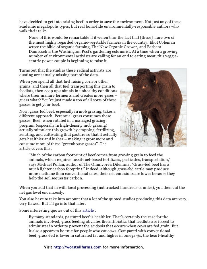 Environmental Impact Raising Pasture Fed Beef