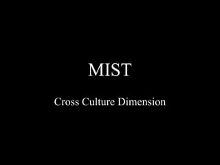 MIST
Cross Culture Dimension
 