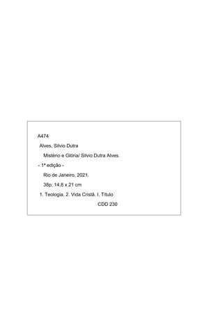 Mistério e Glória - Silvio Dutra