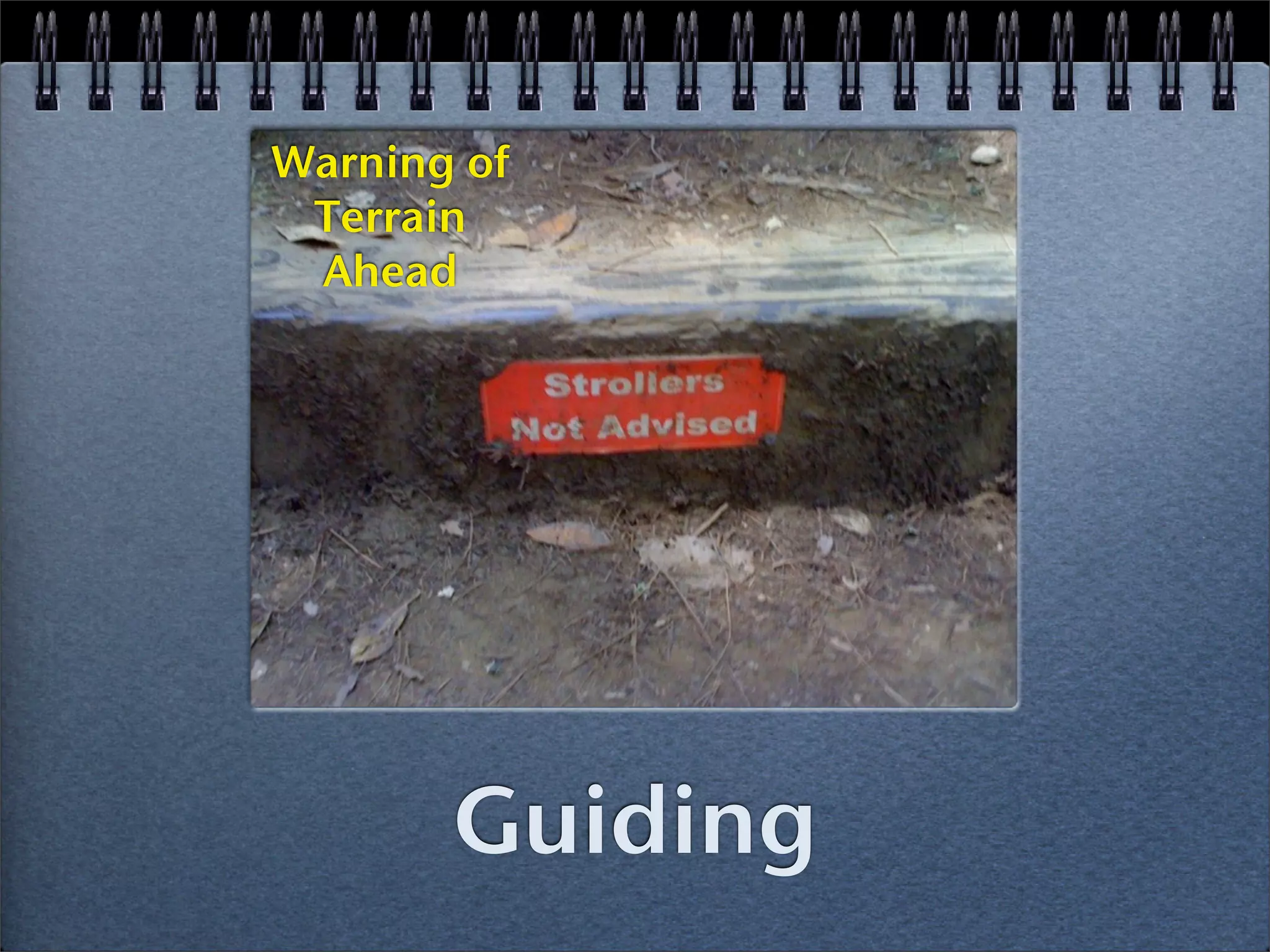 Warning of
 Terrain
 Ahead




       Guiding
 