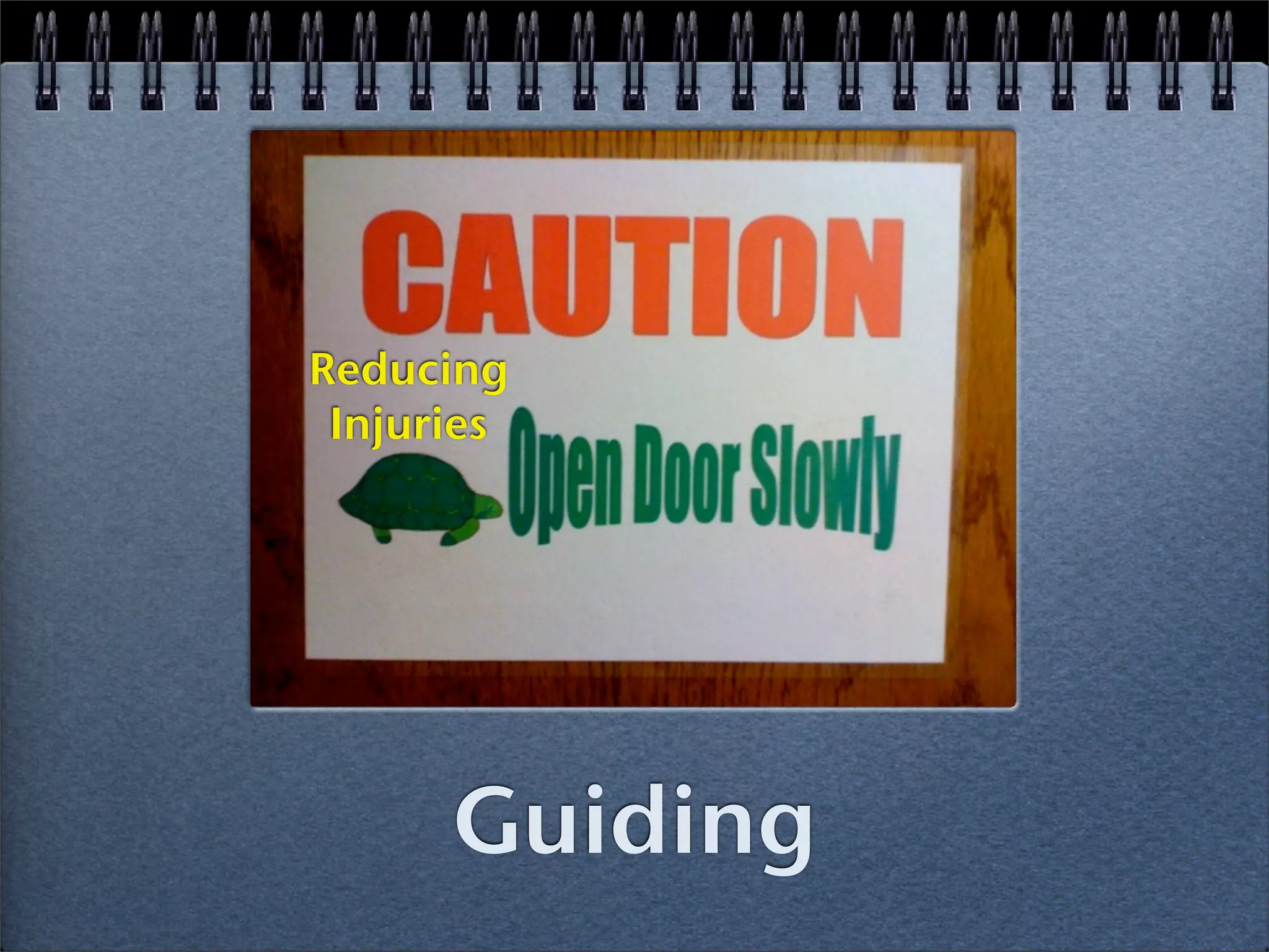 Reducing
 Injuries




      Guiding
 