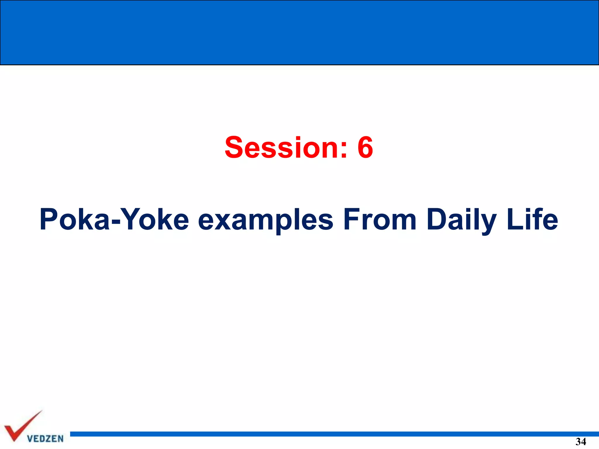 Session: 6

Poka-Yoke examples From Daily Life

34

 