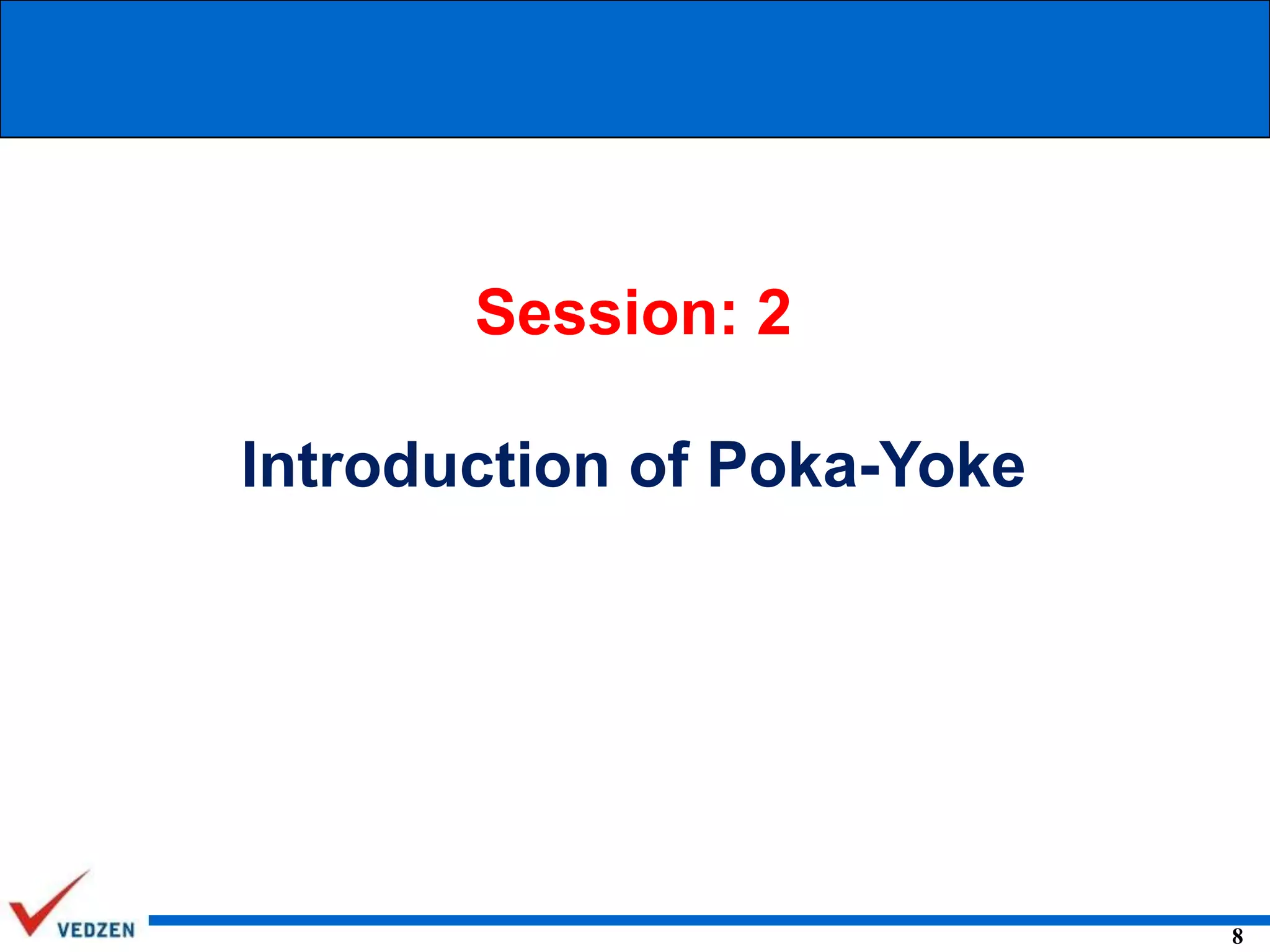 Session: 2

Introduction of Poka-Yoke

8

 