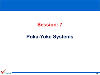 Session: 7
Poka-Yoke Systems

38

 