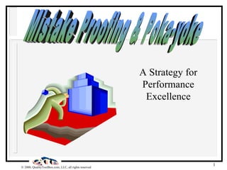 A Strategy for Performance Excellence Mistake Proofing & Poka-yoke 