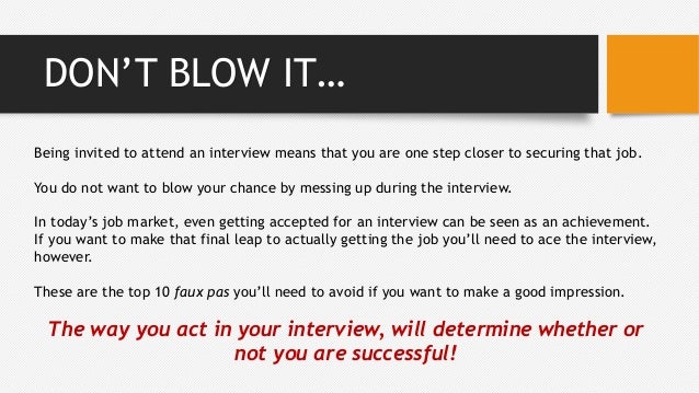 how to act during an interview
