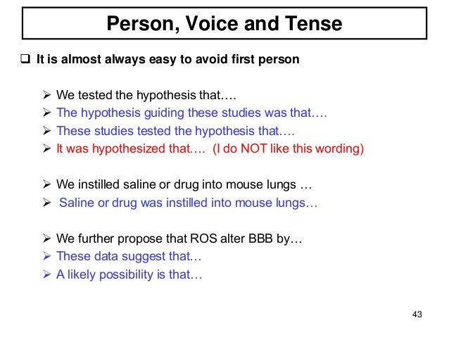 First person voice in academic writing