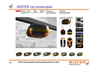 MISTER city landscapes
www.mistwww.mist--er.comer.com
43 Public transit solution and tourist attraction for cities
 