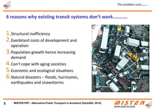 5
Current city transit state and solutions………
METRINO PRT - Alternative Public Transport for every city
 