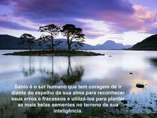 Não caias como caiu teu irmão que sofre por um único ser  humano,  quando existem cinco mil e seiscentos milhões no mundo.  Além de tudo, não é assim tão ruim viver só. Sábio é o ser humano que tem coragem de ir diante do espelho da sua alma para reconhecer seus erros e fracassos e utilizá-los para plantar as mais belas sementes no terreno de sua inteligência. 