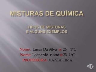 Nome: Lucas Da Silva n: 26 1*C
Nome: Leonardo riotto n:23 1*C
PROFESSORA: VANIA LIMA
 