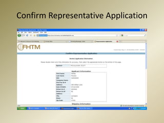 Confirm Representative Application